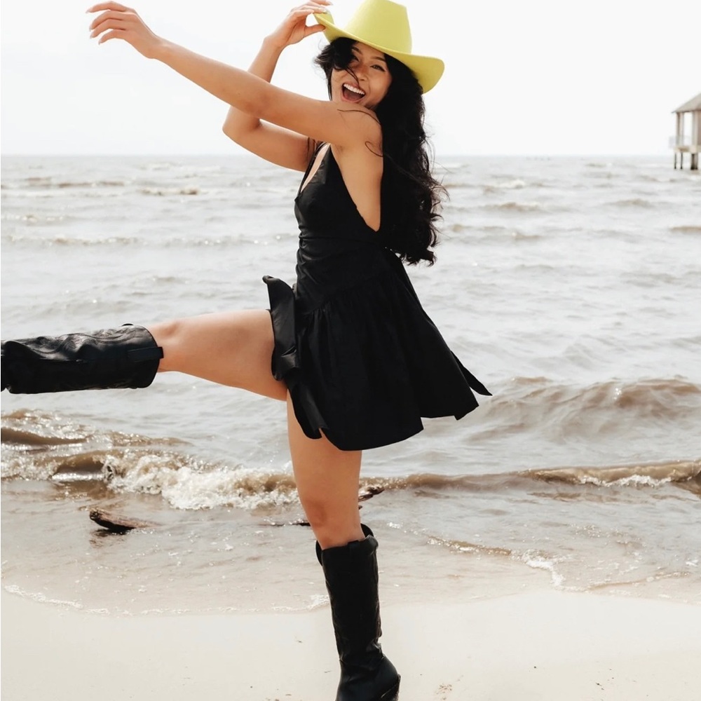 Au Darling Drop Waist Tie Back Sundress